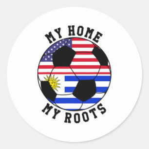 My Home My Roots Uruguay Flag Soccer T Shirt Classic Round Sticker