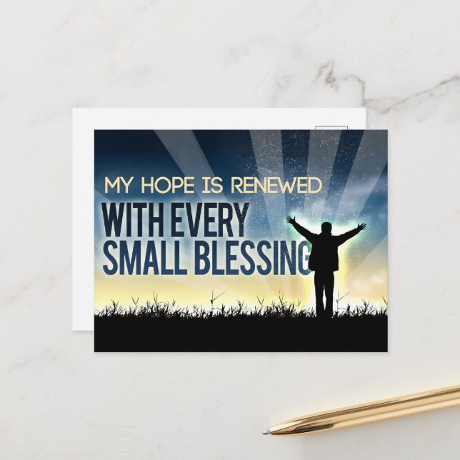 "My hope is renewed" Motivation Affirmation Postcard (Front/Back In Situ)