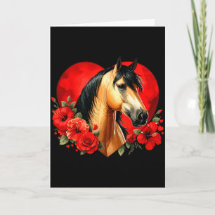 My Horse Is My Valentine Buckskin Horse Hibiscus & Card