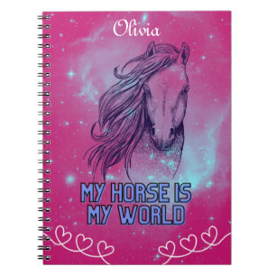 My Horse Is My World Magenta  Notebook