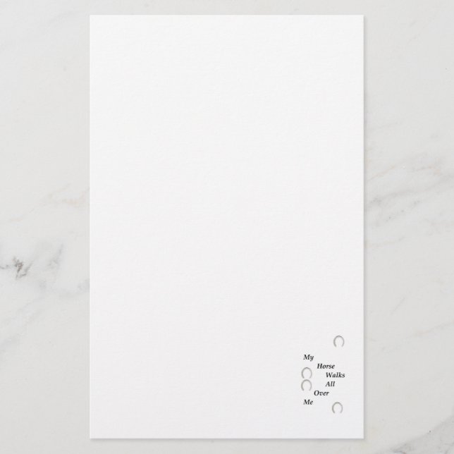 My Horse Walks All Over Me Stationery (Front)