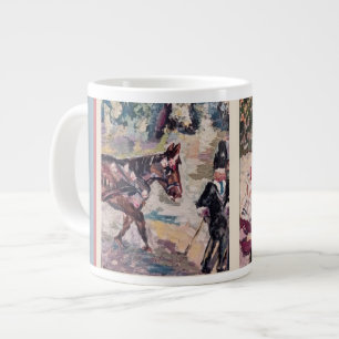 my horsey renoir style Throw Pillow Large Coffee Mug