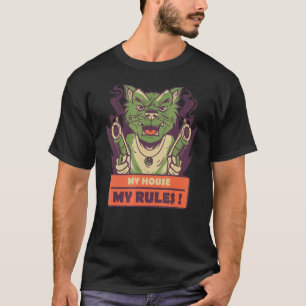 My House My Rules  Quote Armed Dog T-Shirt