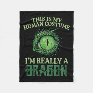 My Human Costume Im Really Dragon Halloween Men Wo Fleece Blanket