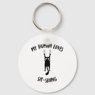 My Human Loves Sit-skiing - Cat Parent Hob  Keychain