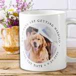 My Humans Are Getting Married Custom Dog Photo Coffee Mug<br><div class="desc">Celebrate your engagement and give unique dog wedding save the dates with these custom photo, and personalized 'My Humans Are Getting Married... Save The Date' coffee mug. Customize with your favourite photos, names and date. COPYRIGHT © 2020 Judy Burrows, Black Dog Art - All Rights Reserved. My Humans Are Getting...</div>