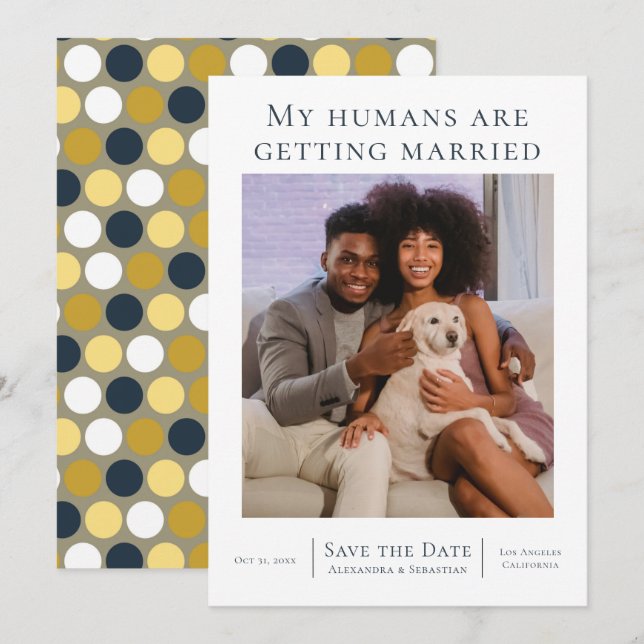 My Humans Are Getting Married Wedding Personalized Save The Date (Front/Back)