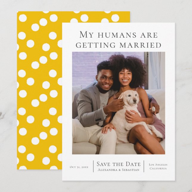 My Humans Are Getting Married Wedding Personalized Save The Date (Front/Back)