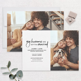 My Humans Getting Married 2 Photo Engagement Party Invitation