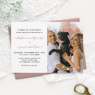 My Humans Getting Married Custom Pet Photo Wedding Invitation