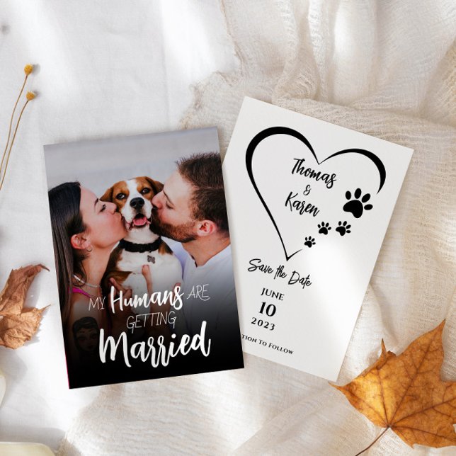 My Humans Getting Married Pet Dog Save The Date Invitation (Creator Uploaded)