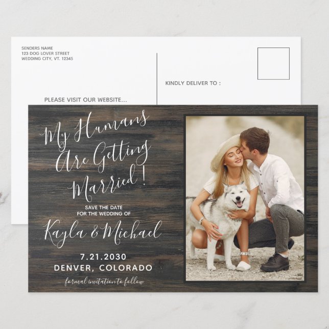My Humans Getting Married Pet Photo Dog Wedding (Front/Back)