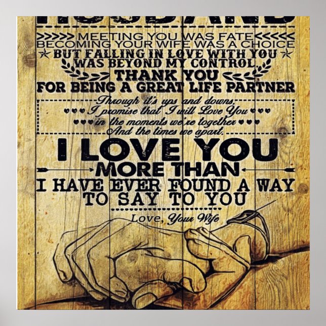 My Husband Birthday Gift | Letter For Husband | Poster (Front)