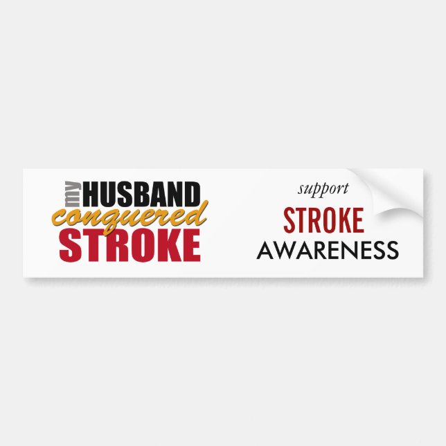 My Husband Conquered Stroke Bumper Sticker (Front)