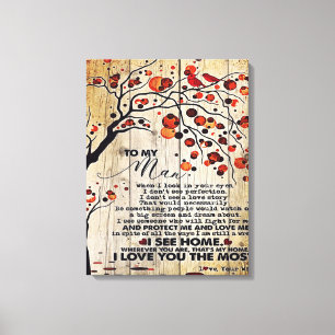My Husband Gift Letter For Him Canvas Print