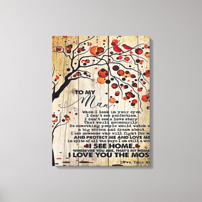 My Husband Gift | Letter For Him | Canvas Print (Front)