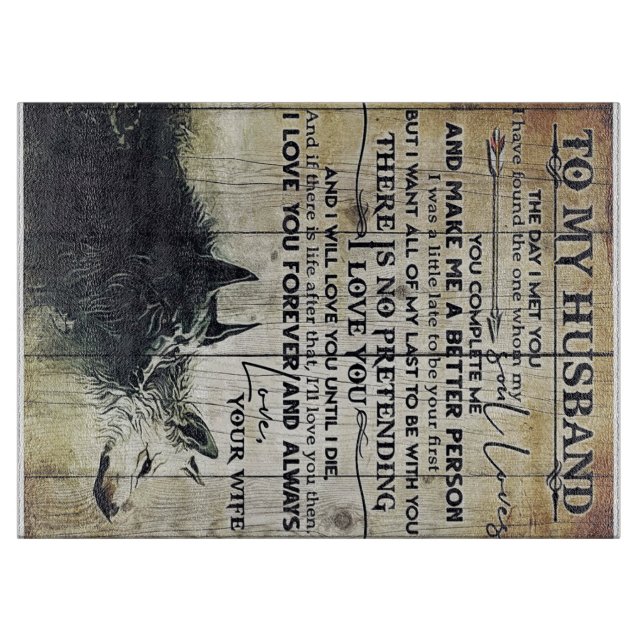 My Husband Gift | Letter To My Husband | Cutting Board (Front)