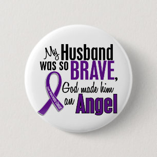My Husband Is An Angel Pancreatic Cancer 2 Inch Round Button