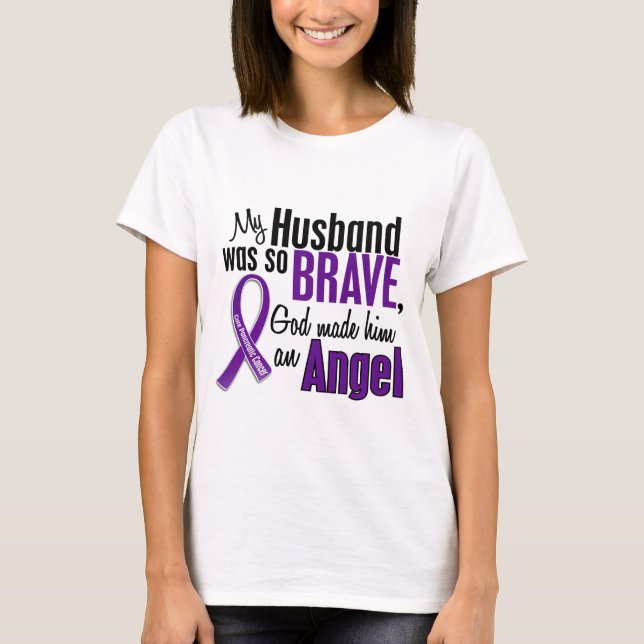 My Husband Is An Angel Pancreatic Cancer T-Shirt (Front)