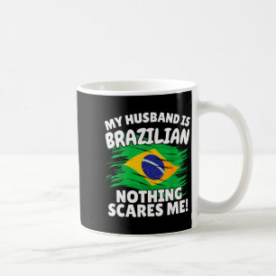 My Husband Is Brazilian Funny Brazil Flag Gift For Coffee Mug