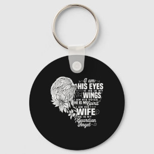 My Husband Is My Guardian Angel Widowed Wife Keychain
