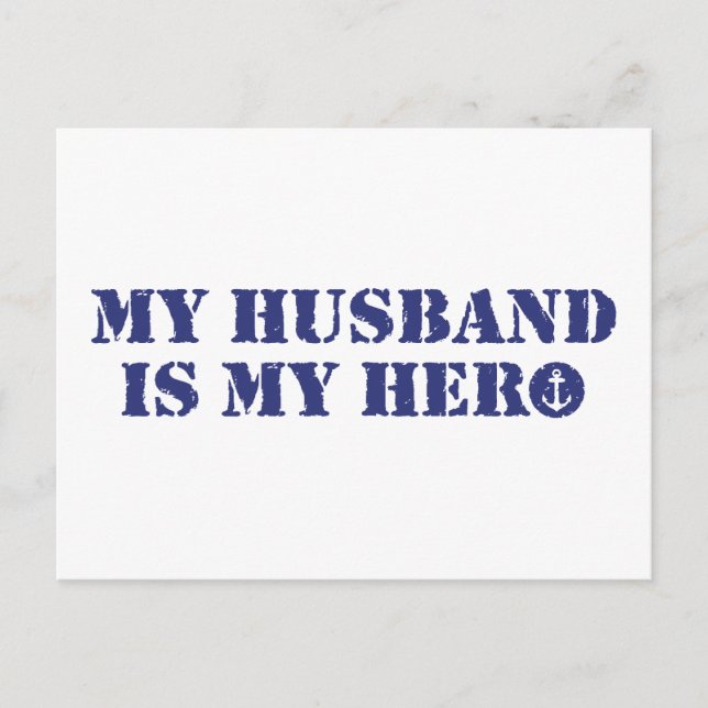 My husband is my hero postcard (Front)