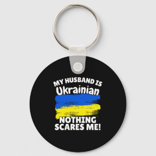 My Husband Is Ukrainian Funny Ukraine Flag Gift Fo Keychain