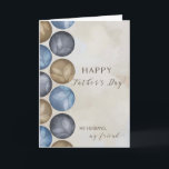 My Husband, My Friend Father's Day Circles Card<br><div class="desc">Simple card for husband on Father's Day has watercolor circles in masculine colours of blue, grey and brown on a distressed tan background.</div>