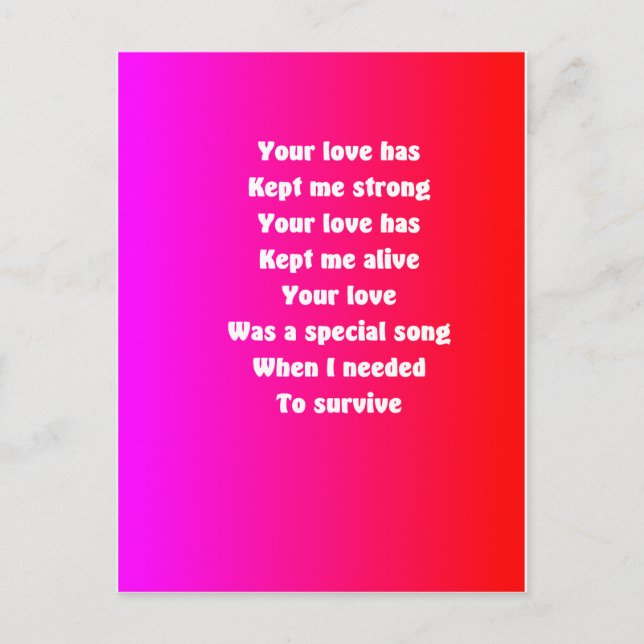 My husband on valentine's day holiday postcard (Front)