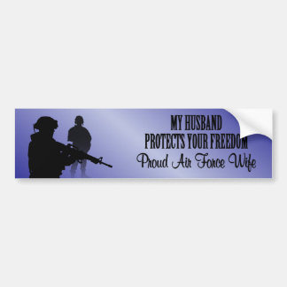 My Husband Protects Your Freedom (Air Force Wife) Bumper Sticker