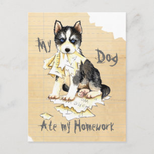 My Husky Ate my Homework Postcard