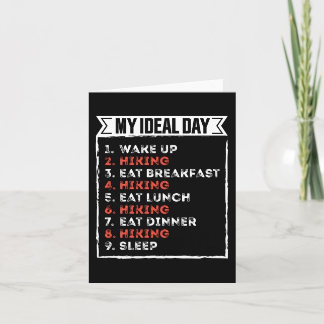 My Ideal Day Funny Hiking Birthday Gift Card (Front)
