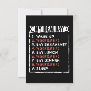 My Ideal Day Funny Weightlifting Birthday Gift Card