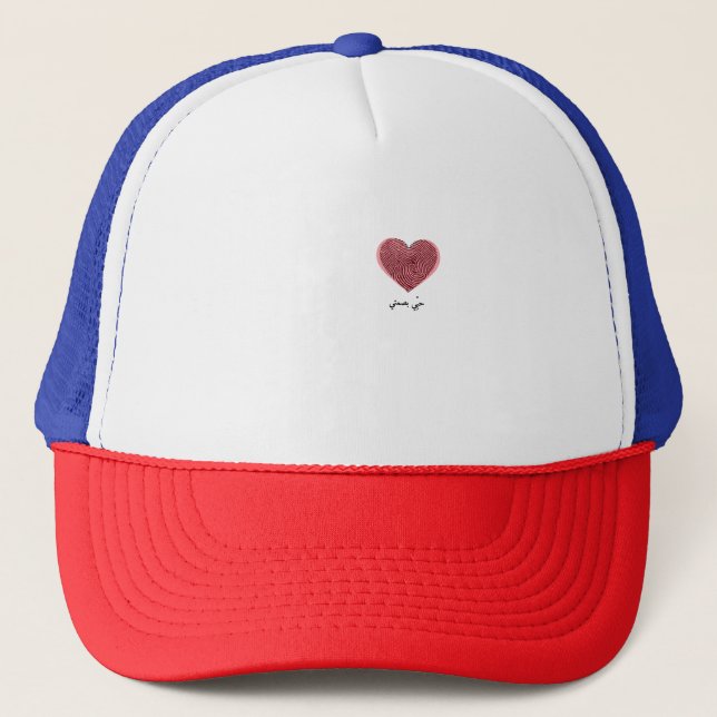 My Identity – Heart Fingerprint Design Trucker Hat (Front)