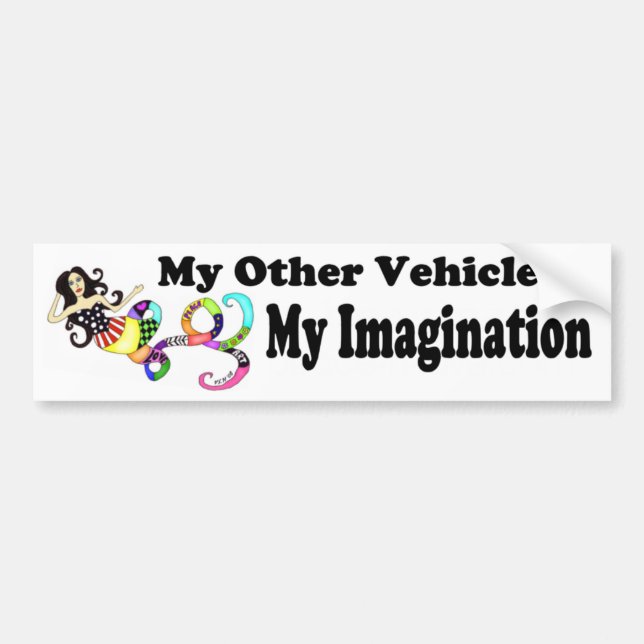 My Imagination Mermaid Bumper Sticker (Front)