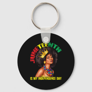 My Independence Day African Woman Melanin America Keychain