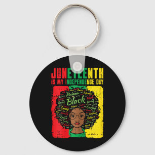 My Independence Day Afro Woman Women Girls Kids Keychain
