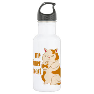 My inner beast lazy fat cat motivational quote 532 ml water bottle