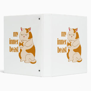 My inner beast lazy fat cat motivational quote binder