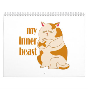 My inner beast lazy fat cat motivational quote calendar