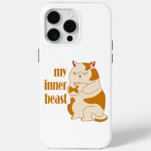 My inner beast lazy fat cat motivational quote iPhone 15 pro max case
