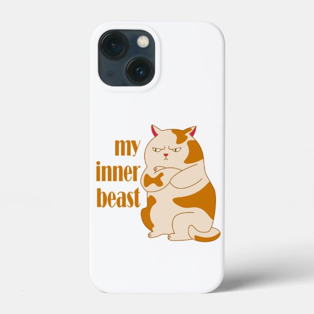 My inner beast lazy fat cat motivational quote Case-Mate iPhone case (Back)