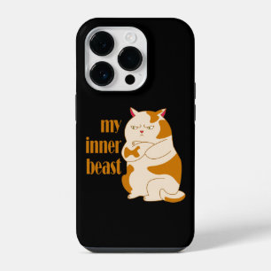 My inner beast lazy fat cat motivational quote iPhone 14 pro case
