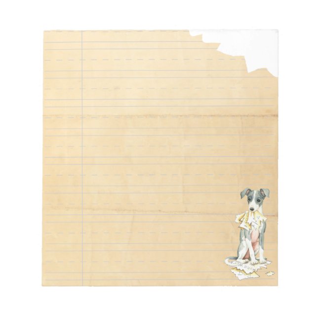 My Italian Greyhound Ate My Homework Notepad (Front)