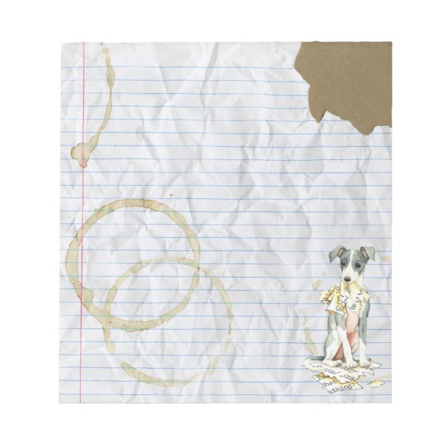 My Italian Greyhound Ate My Lesson Plan Notepad (Front)