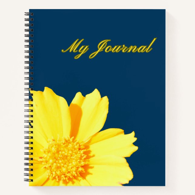 My Journal  Big yellow flower.Dark blue background (Front)