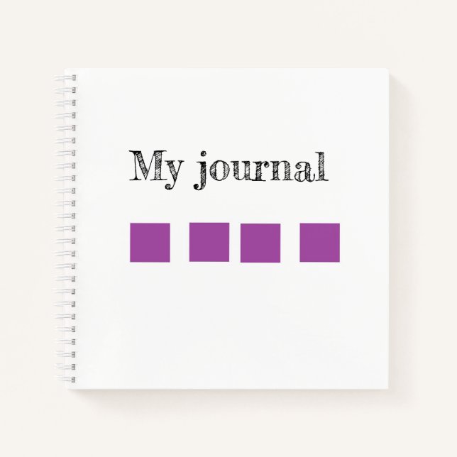 My journal purple blocks in white spiral notebook (Front)