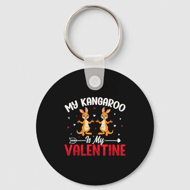 My Kangaroo Is My Valentine - Animal Lovers Valent Keychain (Front)
