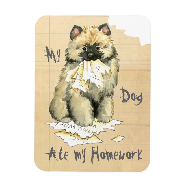 My Keeshond Ate My Homework Magnet (Vertical)