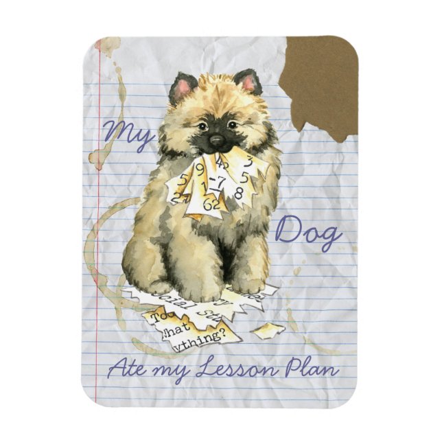 My Keeshond Ate My Lesson Plan Magnet (Vertical)